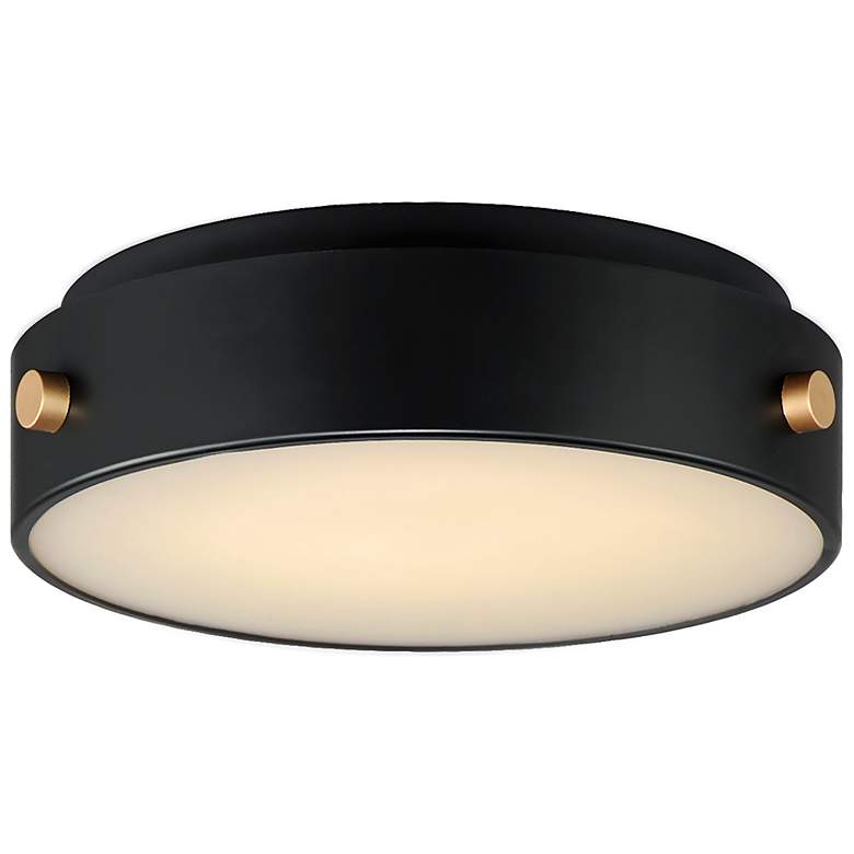 Image 1 Maxim Rivet 12" Wide Black LED Outdoor Ceiling Light