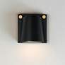 1_Maxim Rivet 5 1/2"H Black and Brass LED Outdoor Wall Light