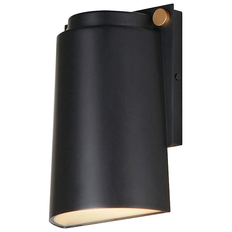 Image 2 Maxim Rivet 9 1/2"H Black and Brass LED Outdoor Wall Light