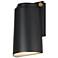 Maxim Rivet 9 1/2"H Black and Brass LED Outdoor Wall Light