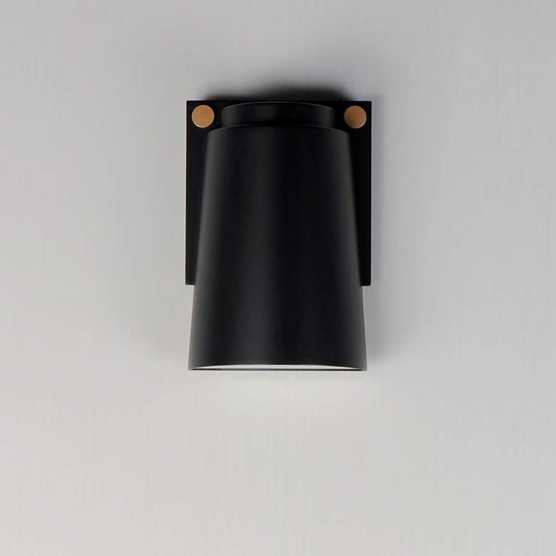 Image 3 Maxim Rivet 9 1/2"H Black and Brass LED Outdoor Wall Light more views