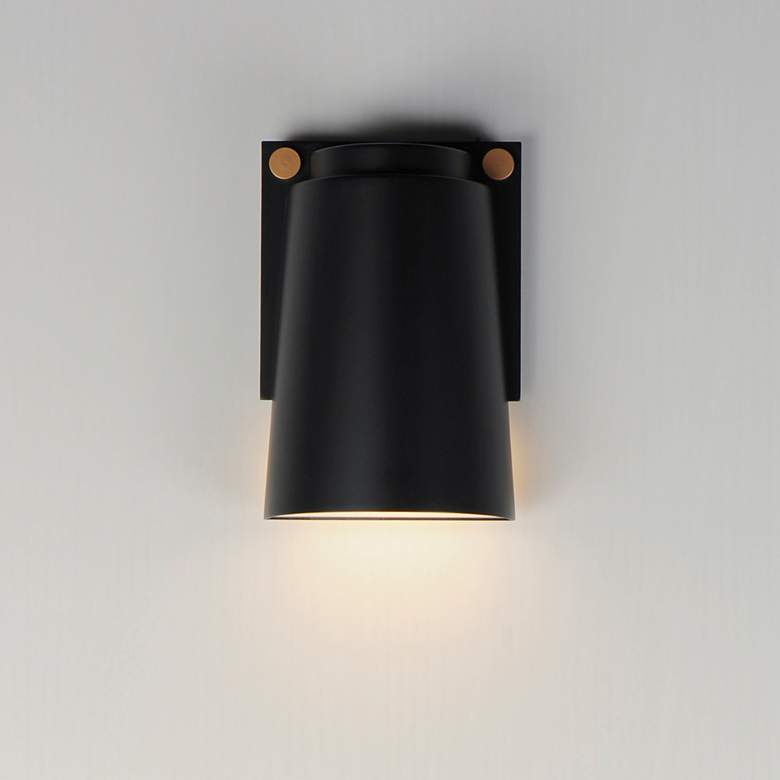 Image 4 Maxim Rivet 9 1/2"H Black and Brass LED Outdoor Wall Light more views