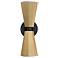 Maxim Rizzo 16" High Black/Antique Brass 2-Light Wall Sconce