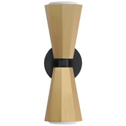 Maxim Rizzo 16" High Black/Antique Brass 2-Light Wall Sconce