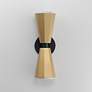 2_Maxim Rizzo 16" High Black/Antique Brass 2-Light Wall Sconce more views