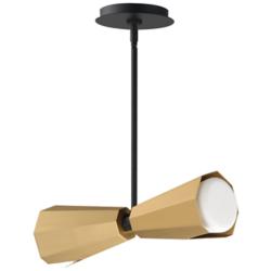Maxim Rizzo 16" Wide Black/Antique Brass 2-Light Pendant