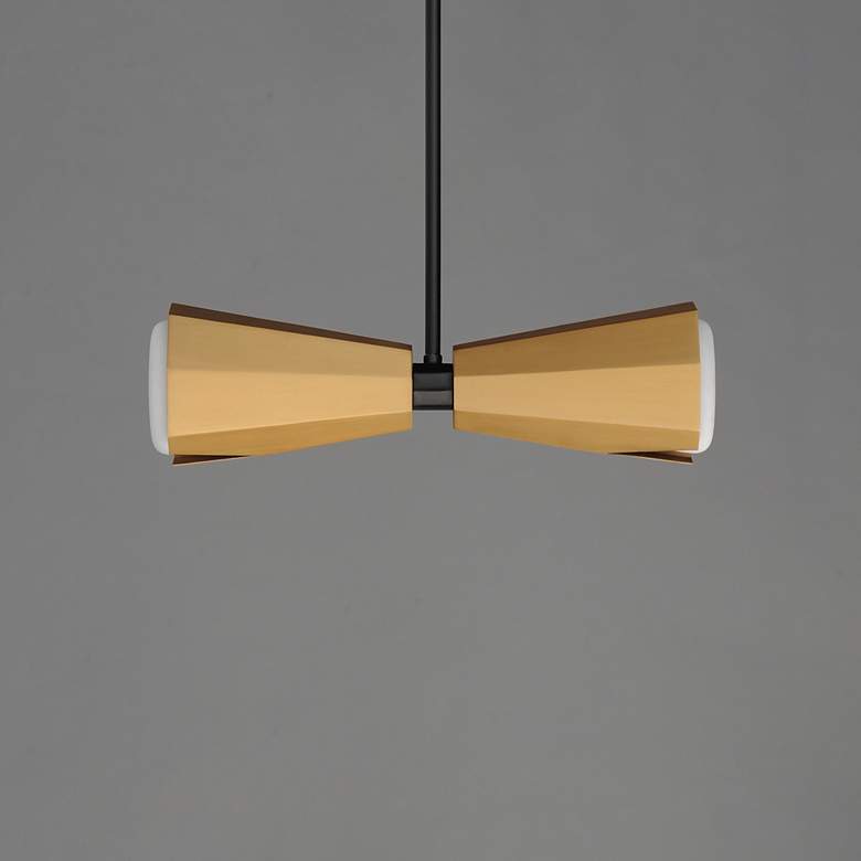 Image 2 Maxim Rizzo 16" Wide Black/Antique Brass 2-Light Pendant more views