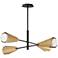 Maxim Rizzo 33" Black/Antique Brass 4-Light Chandelier