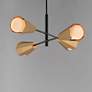 2_Maxim Rizzo 33" Black/Antique Brass 4-Light Chandelier more views