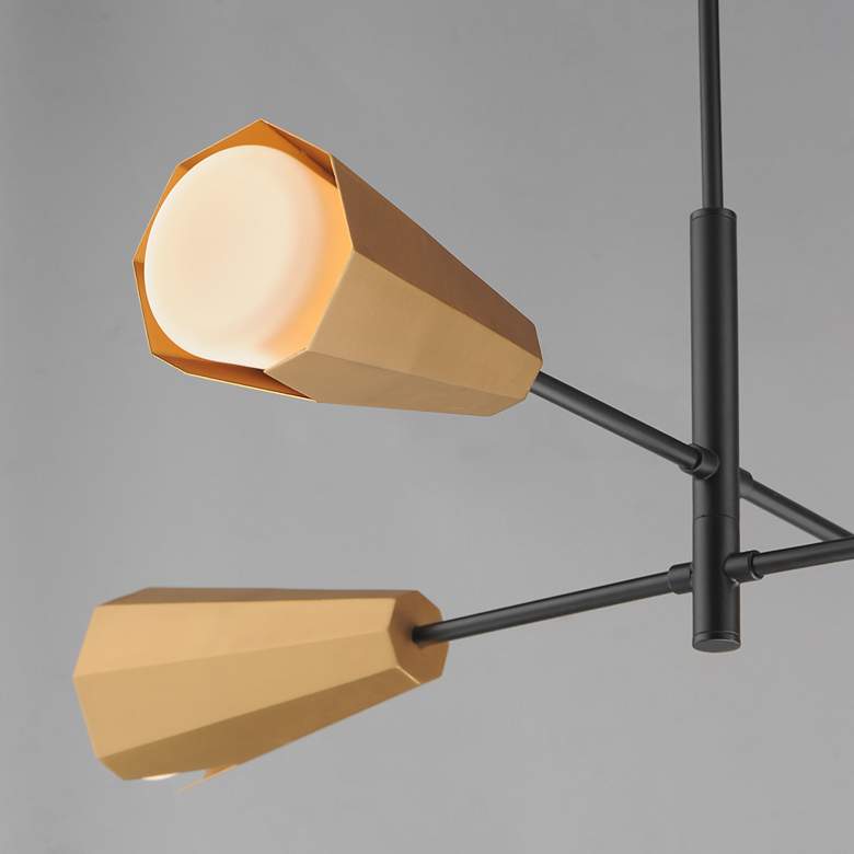 Image 4 Maxim Rizzo 33" Black/Antique Brass 4-Light Chandelier more views
