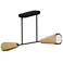 Maxim Rizzo 37" Black/Antique Brass Linear Pendant