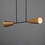 2_Maxim Rizzo 37" Black/Antique Brass Linear Pendant more views
