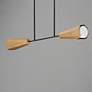 3_Maxim Rizzo 37" Black/Antique Brass Linear Pendant more views
