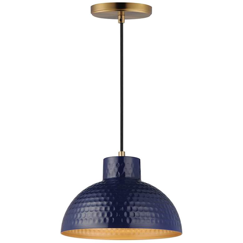 Image 1 Maxim Rockport 10" Green/Natural Aged Brass 1-Light Pendant
