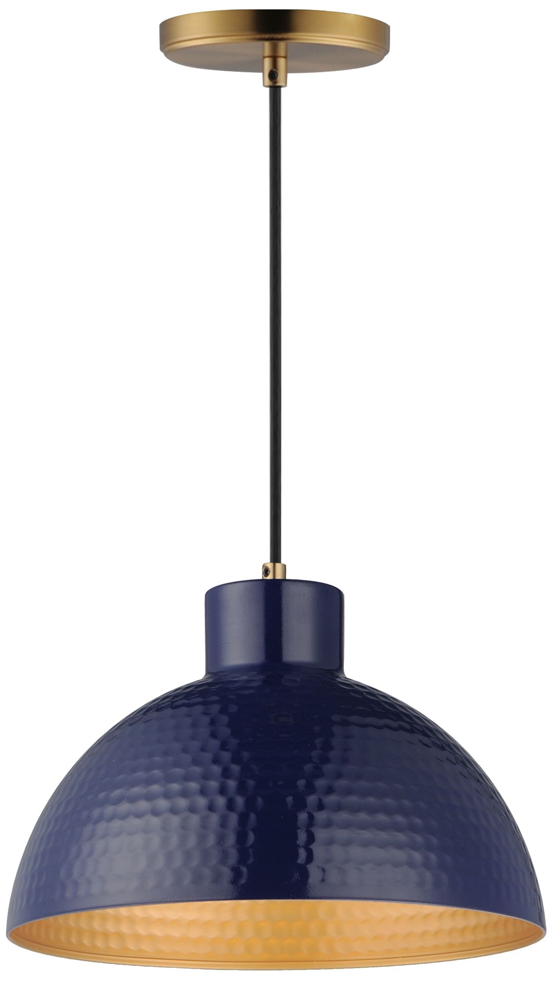 Maxim Rockport 12" Navy Blue/Natural Aged Brass 1-Light Pendant