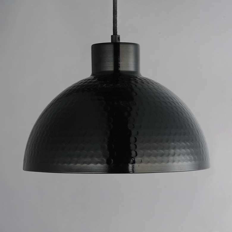 Image 4 Maxim Rockport 12" Wide Hammered Black Dome Mini Pendant more views