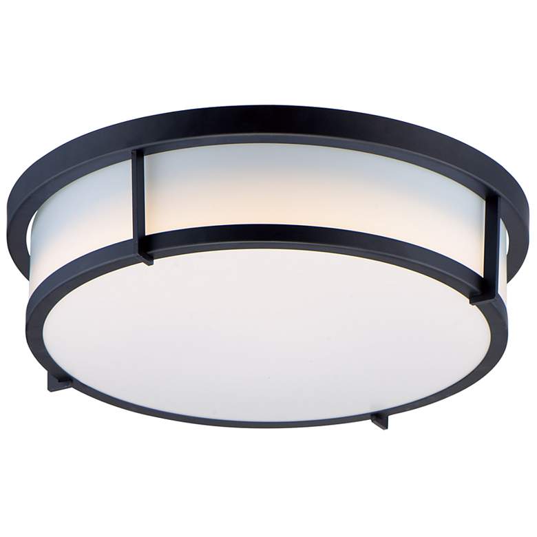 Image 1 Maxim Rogue 13" Wide Black Drum Ceiling Light