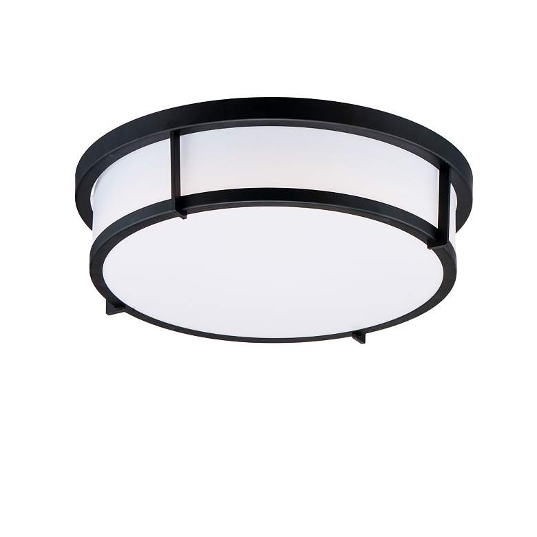Image 2 Maxim Rogue 13" Wide Black Drum Ceiling Light more views