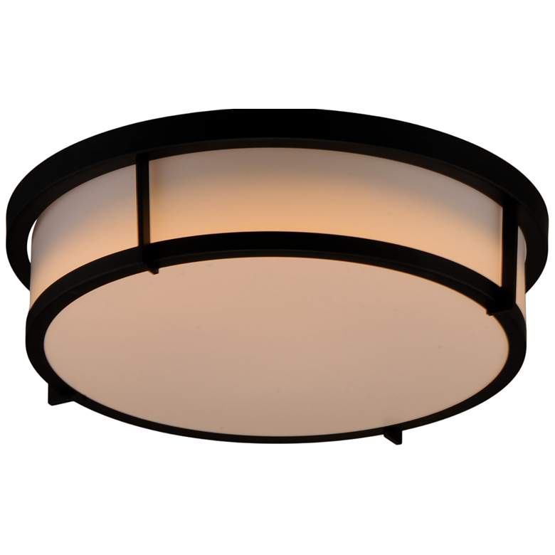 Image 4 Maxim Rogue 13" Wide Black Drum Ceiling Light more views