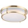 1_Maxim Rogue 13" Wide White Shade Satin Brass Ceiling Light