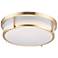 Maxim Rogue 13" Wide White Shade Satin Brass Ceiling Light
