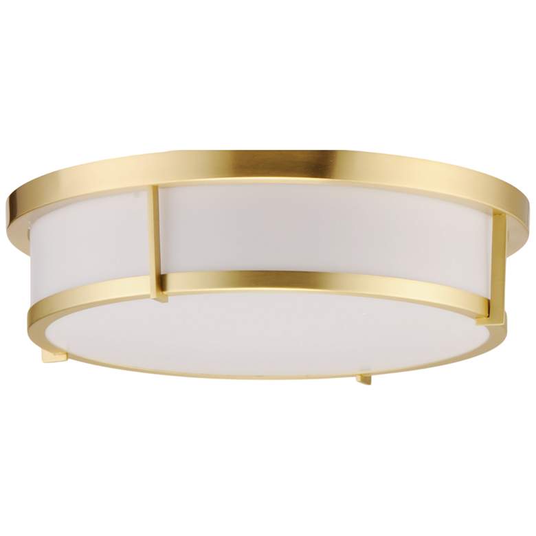 Image 2 Maxim Rogue 13" Wide White Shade Satin Brass Ceiling Light more views
