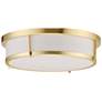 2_Maxim Rogue 13" Wide White Shade Satin Brass Ceiling Light more views