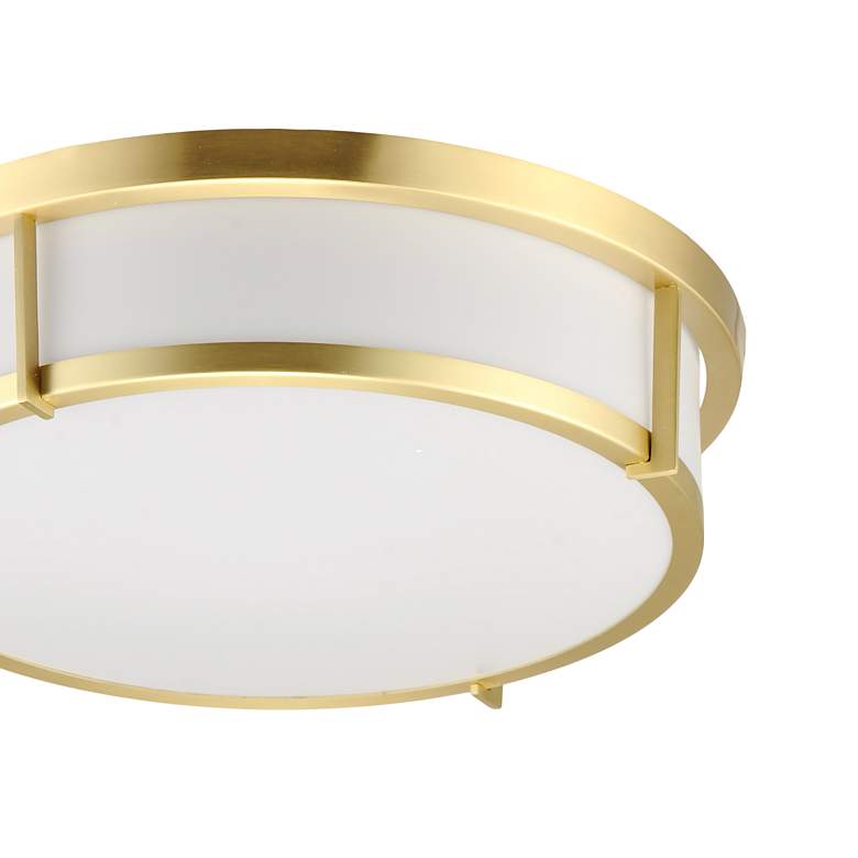 Image 4 Maxim Rogue 13" Wide White Shade Satin Brass Ceiling Light more views