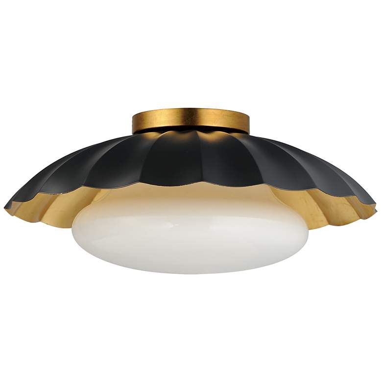 Image 2 Maxim Rogue 16" Wide Black and Gold Leaf Ceiling Light