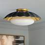 1_Maxim Rogue 16" Wide Black and Gold Leaf Ceiling Light