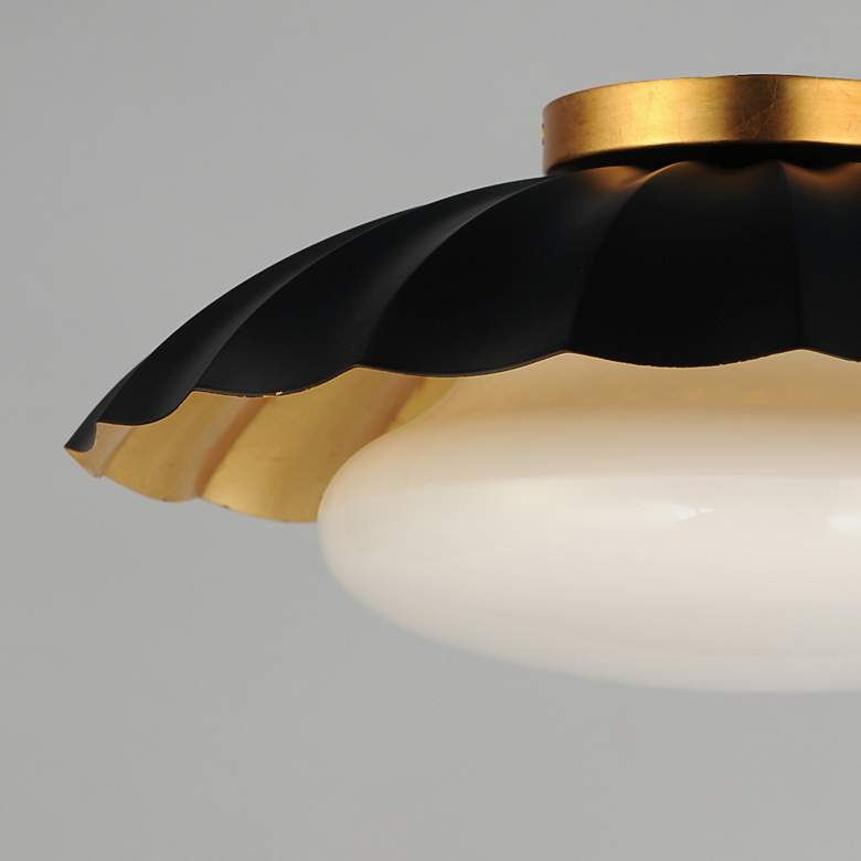 Image 5 Maxim Rogue 16" Wide Black and Gold Leaf Ceiling Light more views