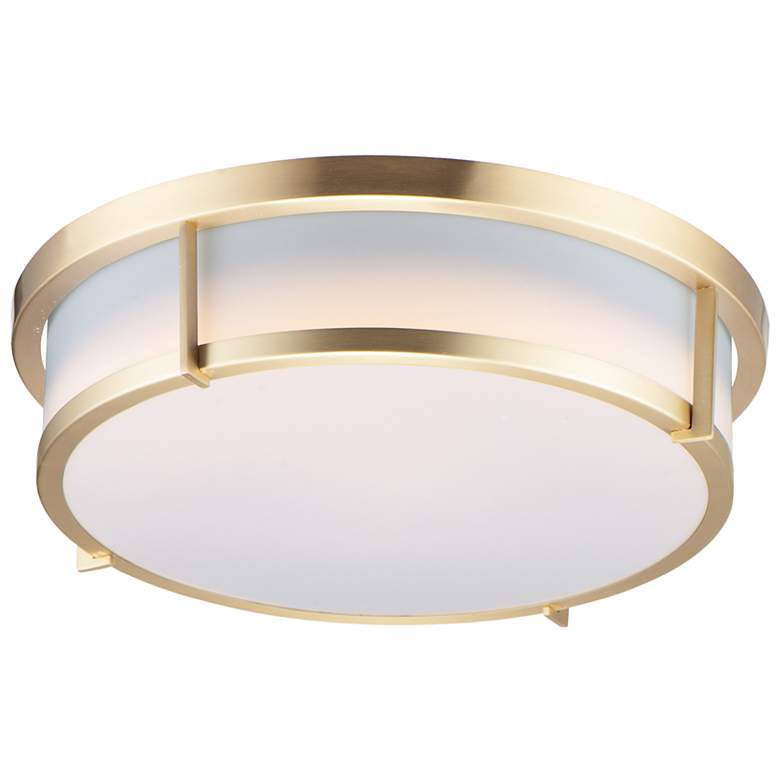 Image 2 Maxim Rogue 17" Wide Modern White and Satin Brass LED Ceiling Light