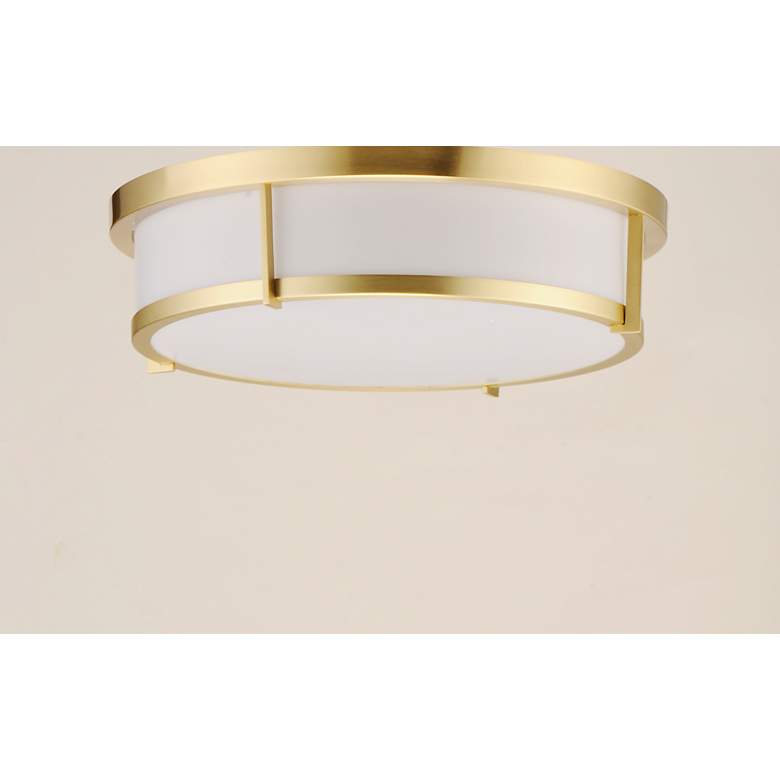 Image 3 Maxim Rogue 17" Wide Modern White and Satin Brass LED Ceiling Light more views