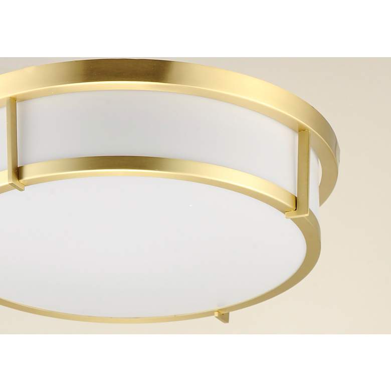 Image 5 Maxim Rogue 17" Wide Modern White and Satin Brass LED Ceiling Light more views