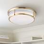 Maxim Rogue 17" Wide Satin Brass LED Ceiling Light