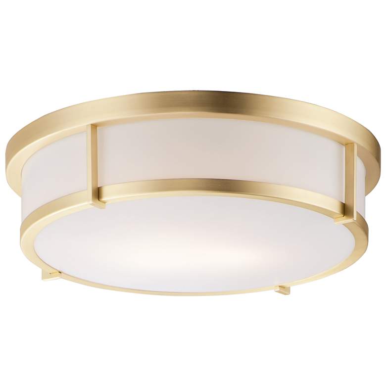 Image 1 Maxim Rogue 17" Wide Satin Brass Metal Drum Ceiling Light
