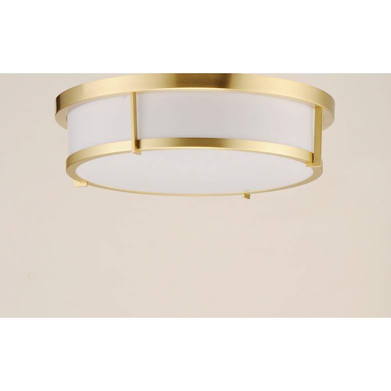 Image 2 Maxim Rogue 17 inch Wide Satin Brass Metal Drum Ceiling Light more views