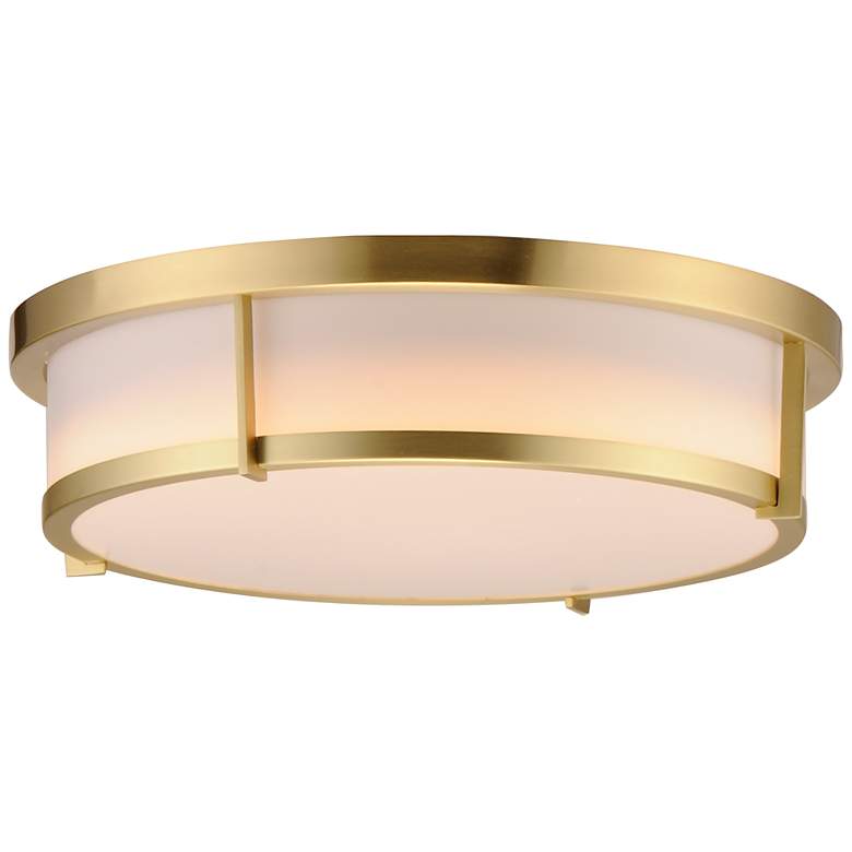 Image 3 Maxim Rogue 17 inch Wide Satin Brass Metal Drum Ceiling Light more views