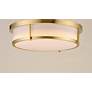 3_Maxim Rogue 17" Wide Satin Brass Metal Drum Ceiling Light more views