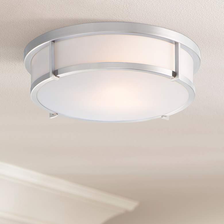 Image 1 Maxim Rogue 17" Wide Satin Nickel Ceiling Light