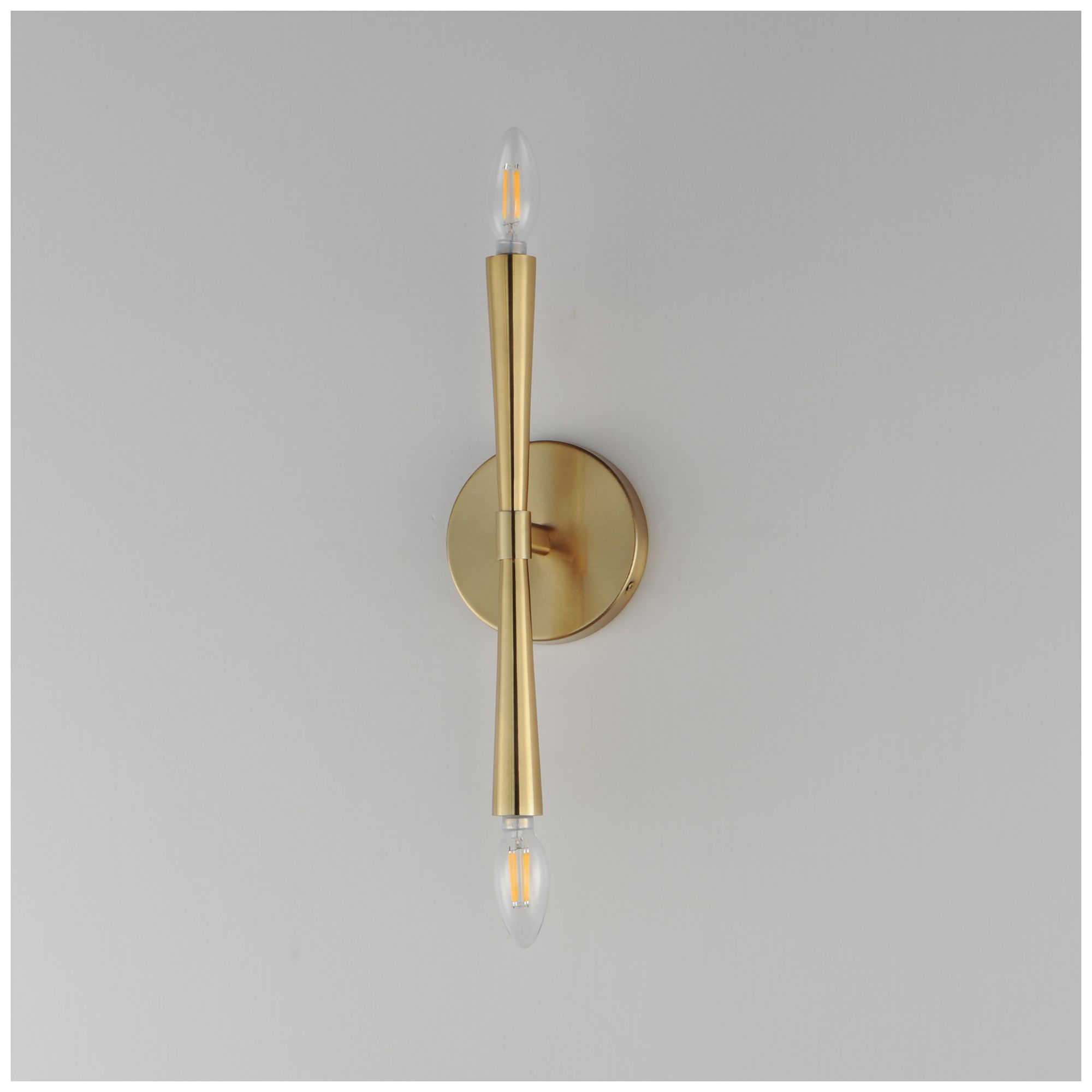 Thumbnail4 of Maxim Rome 13 1/2" High Satin Brass 2-Light Wall Sconce more views