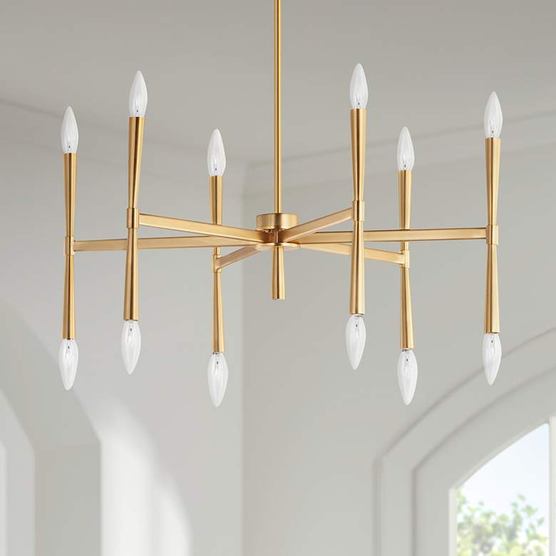 Image 1 Maxim Rome 29 1/4" Wide Satin Brass 12-Light Chandelier