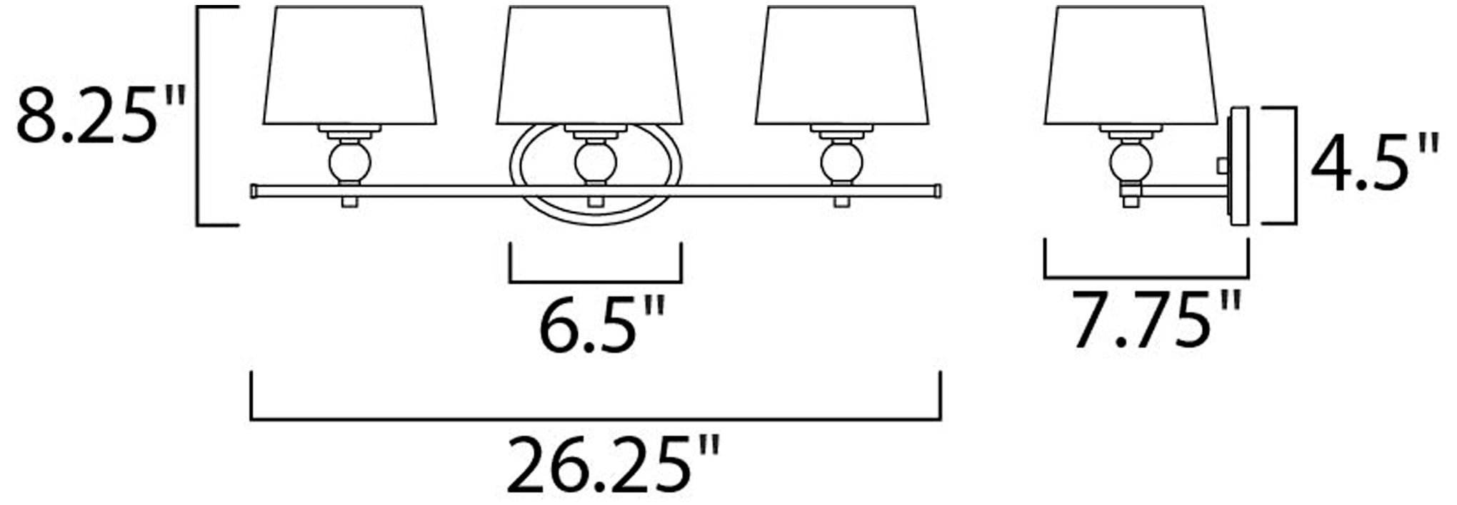 Maxim Rondo 26 1/4" Wide Polished Nickel 3-Light Bath Light
