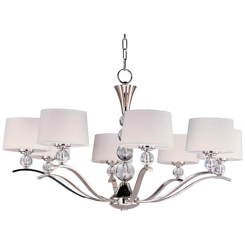 Image 2 Maxim Rondo 38 3/4 inch Wide 8-Light Nickel and Crystal Accents Chandelier