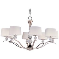 Maxim Rondo 38 3/4&quot; Wide 8-Light Nickel and Crystal Accents Chandelier