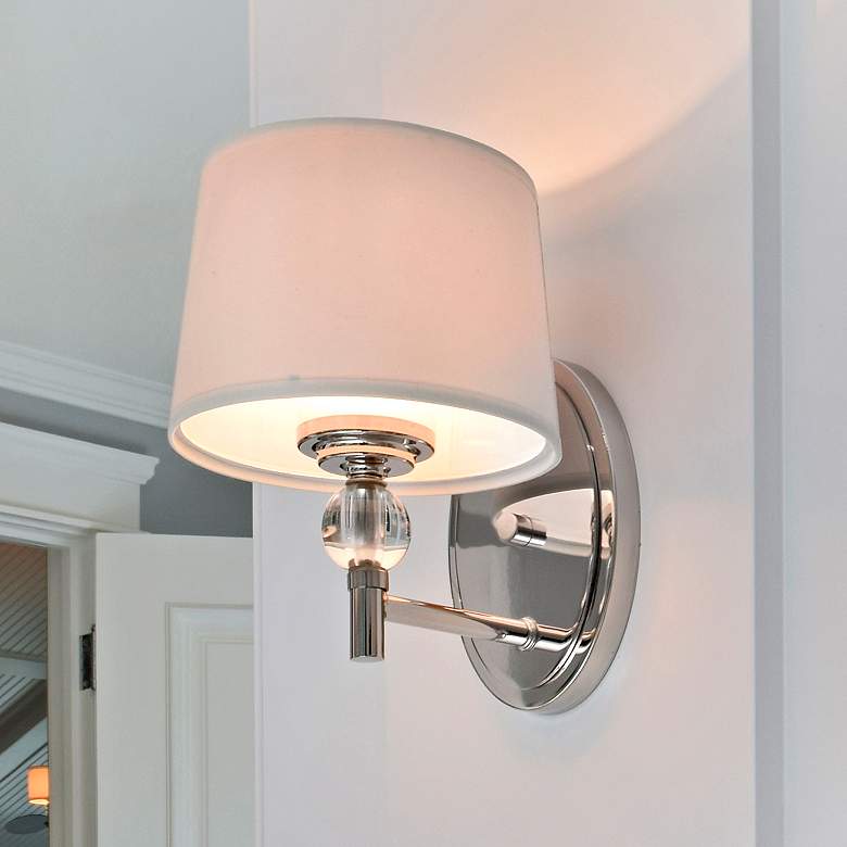Image 1 Maxim Rondo 8 1/2" High Polished Nickel Wall Sconce