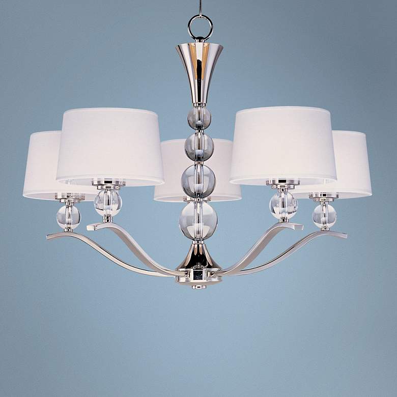 Image 1 Maxim Rondo Nickel Finish 31" Wide 5-Light Chandelier