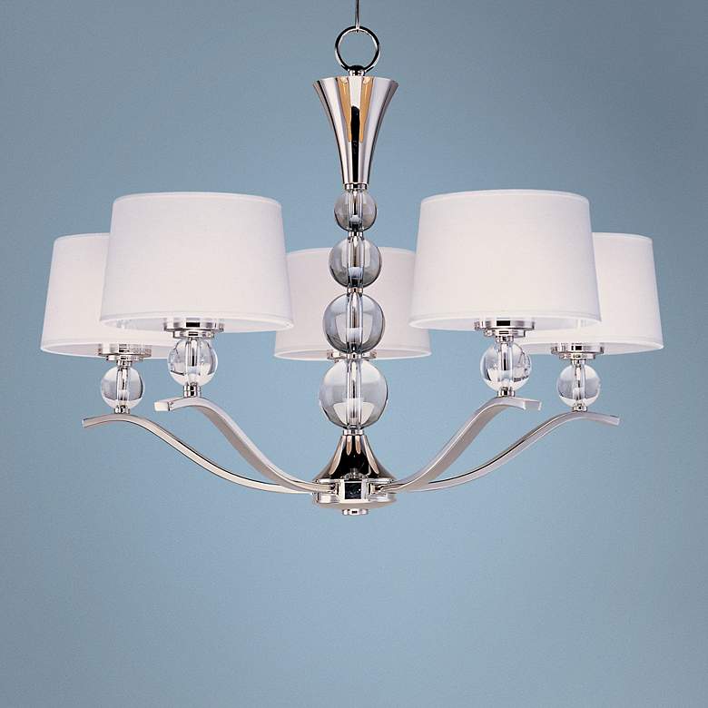 Image 1 Maxim Rondo Nickel Finish 31 inch Wide 5-Light Chandelier