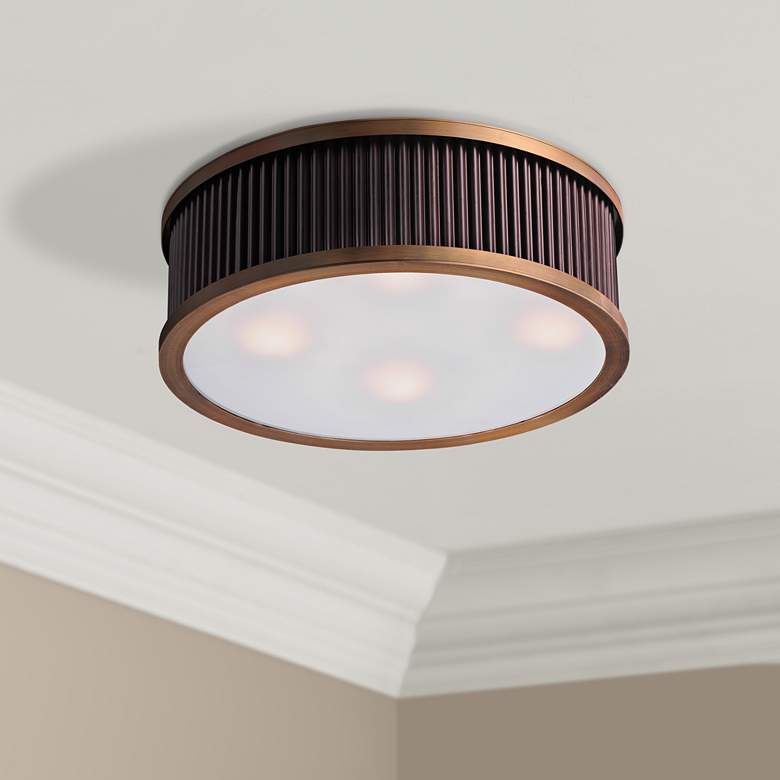 Image 1 Maxim Ruffle 17 1/2 inch Wide Oil Rubbed Bronze Ceiling Light