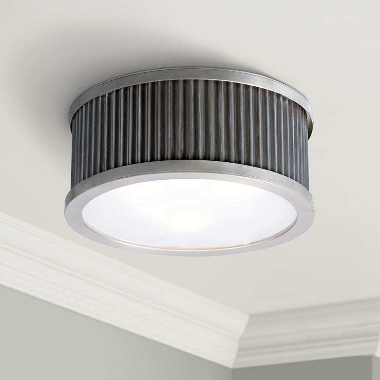 Image 1 Maxim Ruffle 17 1/2" Wide Weathered Zinc Ceiling Light